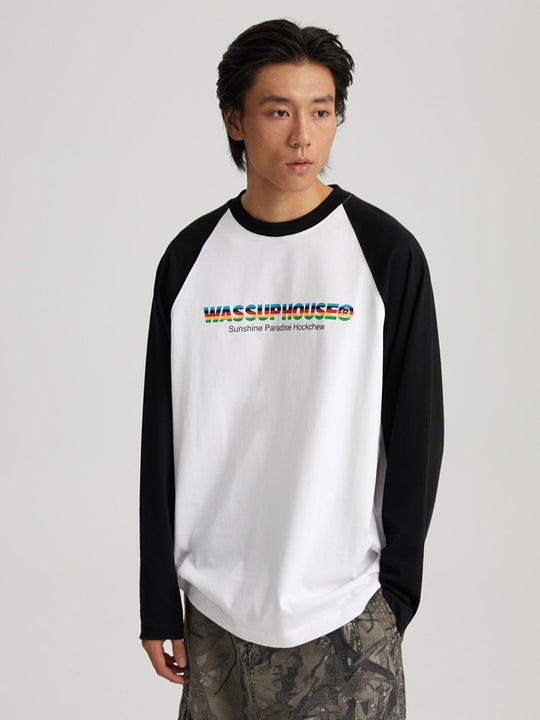 Wassup House Colorful Logo Raglan Long Sleeved Tee