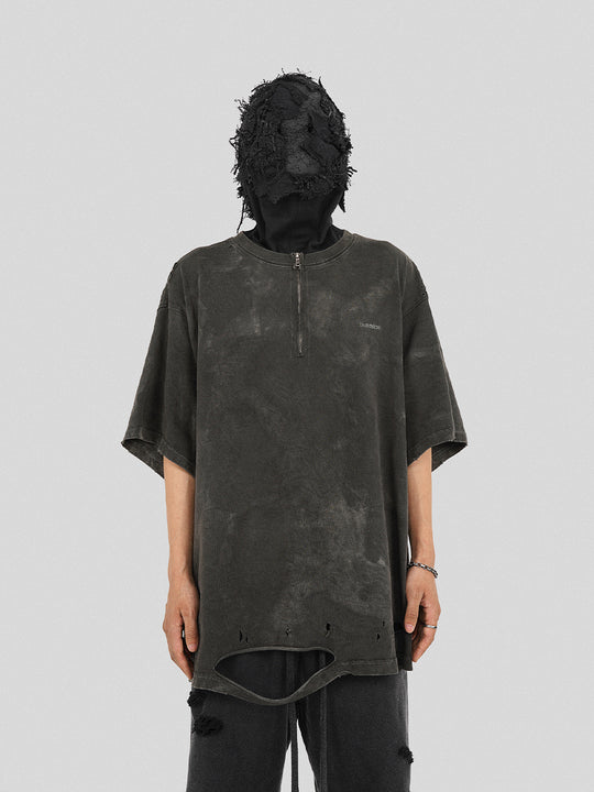 UNDERWATER Destruction Cross Deconstruction Zipper Tee Black