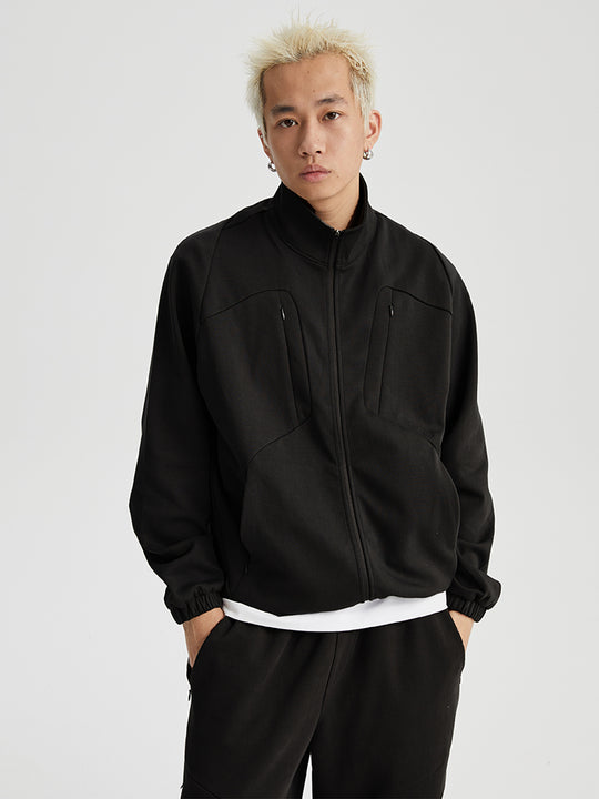 Wassup House Patchwork Deconstruction Zipper Sweater Jacket