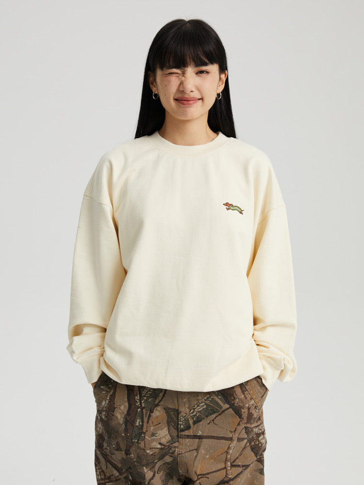 Wassup House Dachshund Running Printed Sweatshirt