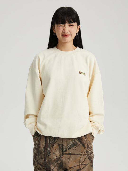 Wassup House Dachshund Running Printed Sweatshirt