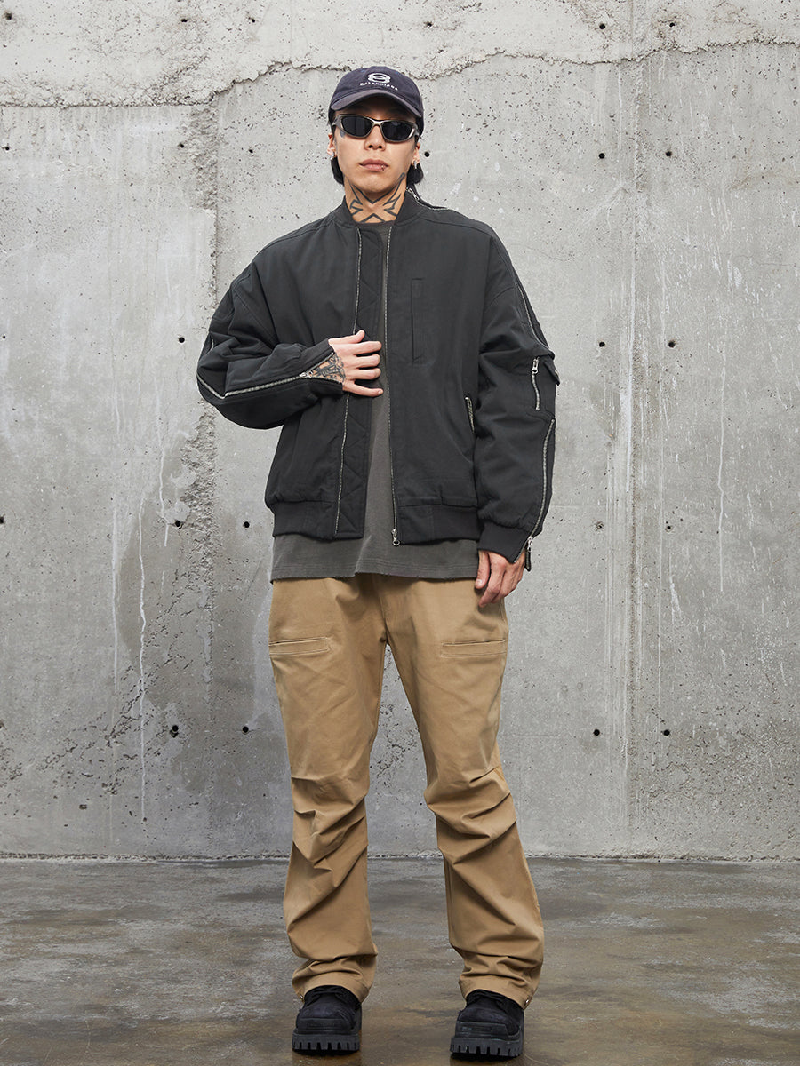 F2CE Multi Zipper Bomber Flight Jacket