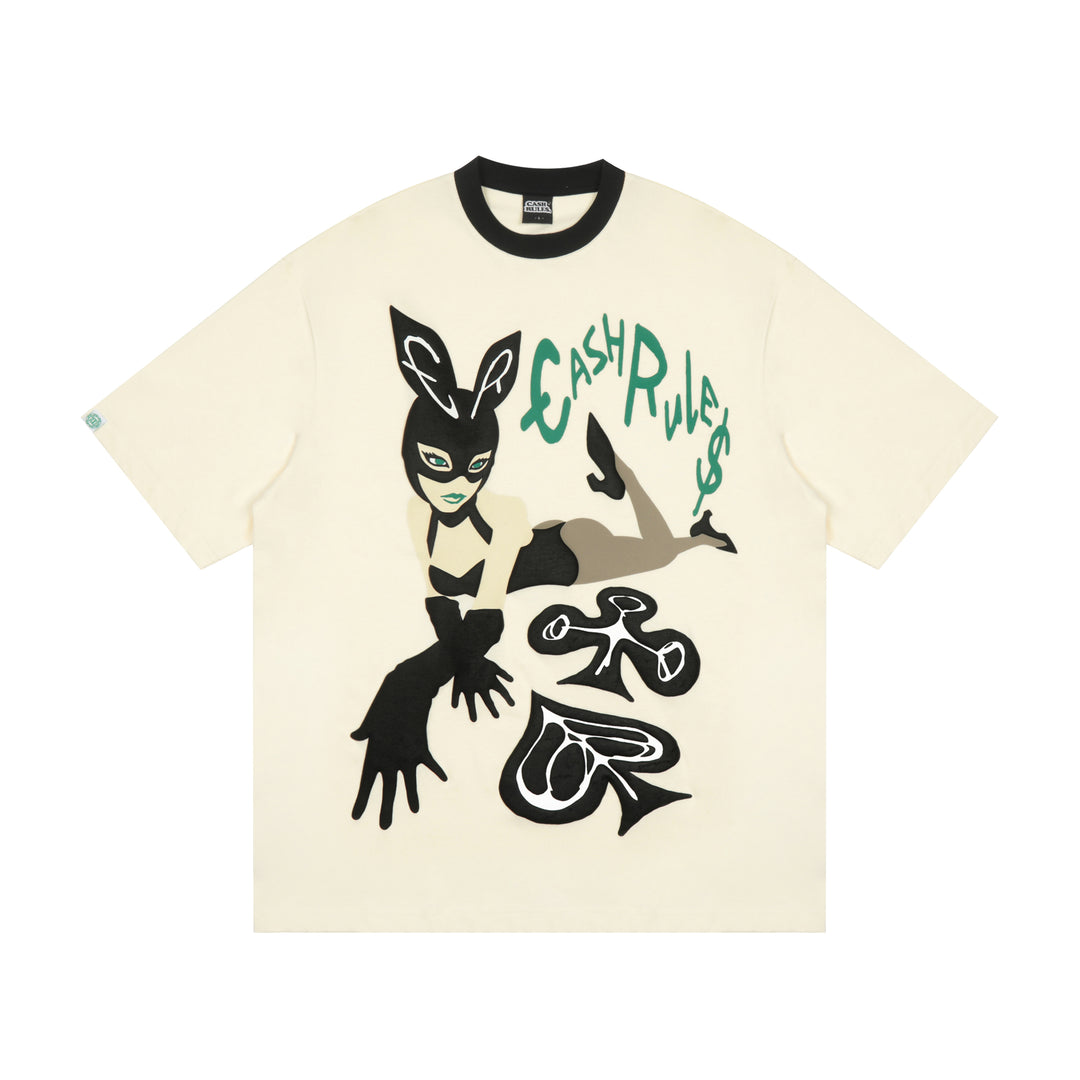 Cashrules Bunny Girl Foam Printing Tee