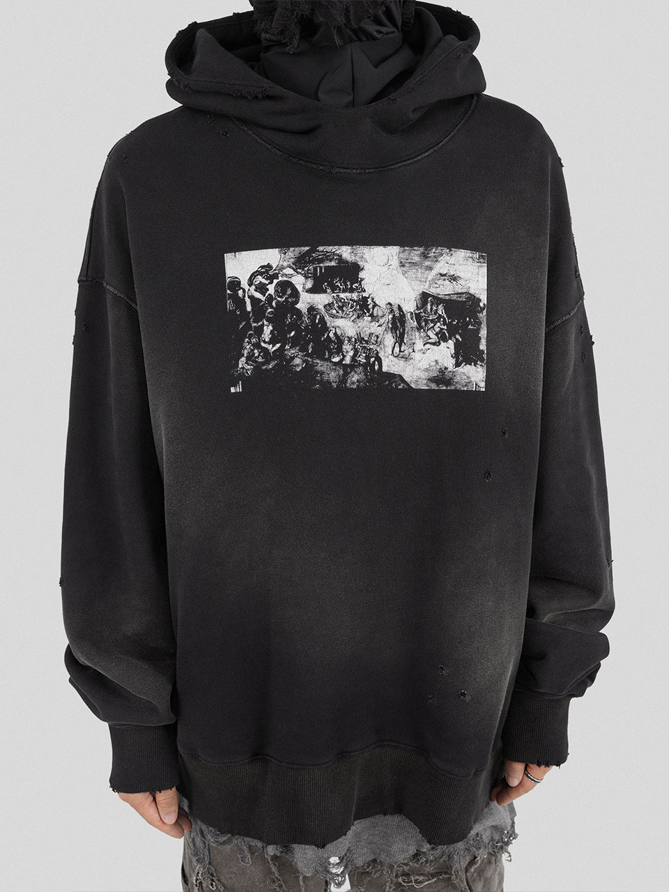UNDERWATER The Deluge Printed Faded Hoodie