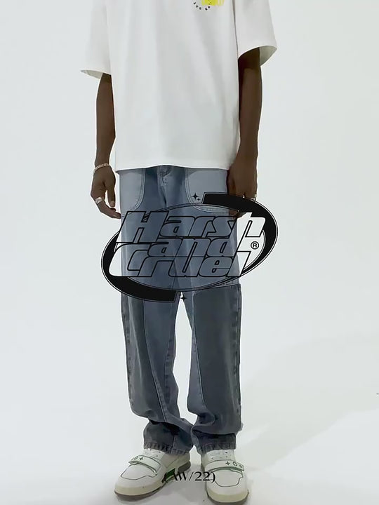 Harsh and Cruel Straight Paneled Denim