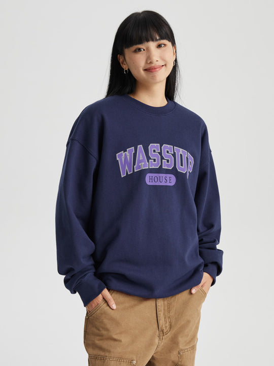 Wassup House School Logo Print Sweatshirt