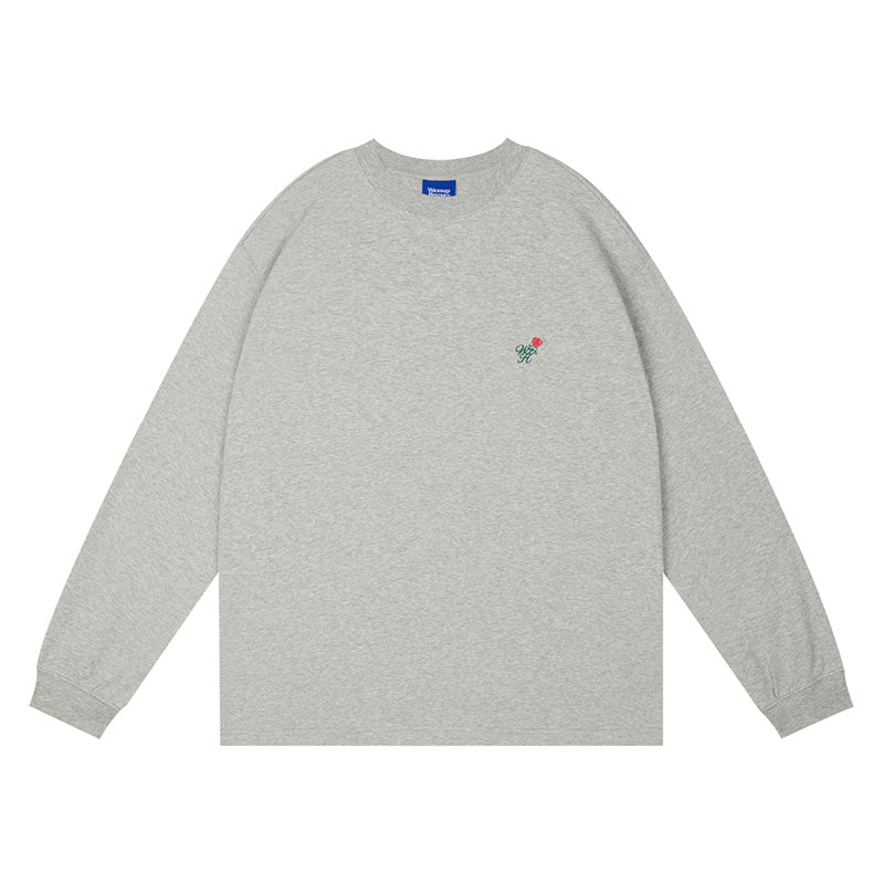 Wassup House Rose Embroidery Long Sleeved Tee