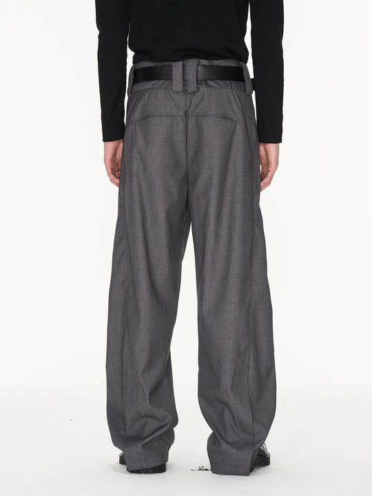 BLIND NO PLAN Wide Waisted Contour Suit Pants