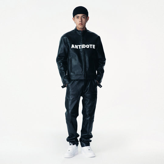ANTIDOTE LOGO Motorcycle PU Leather Jacket | Face 3 Face