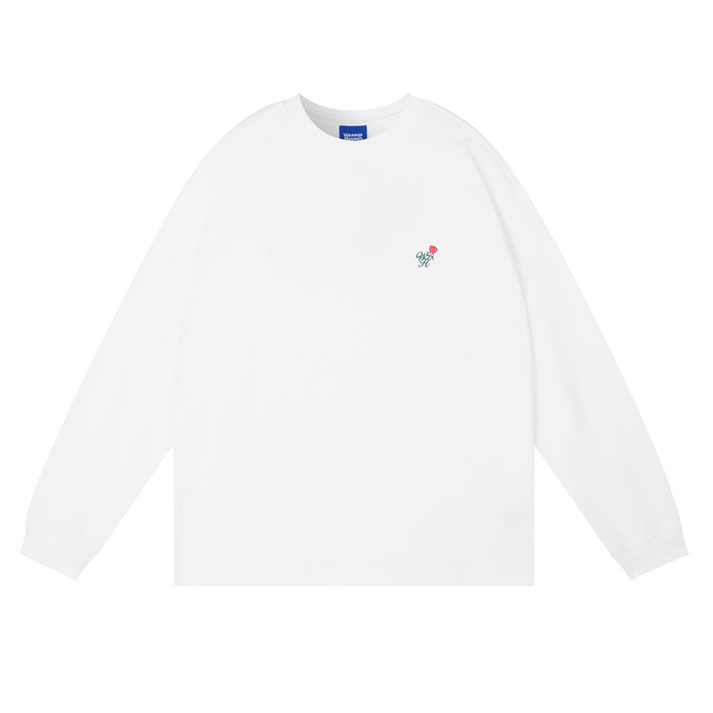 Wassup House Rose Embroidery Long Sleeved Tee