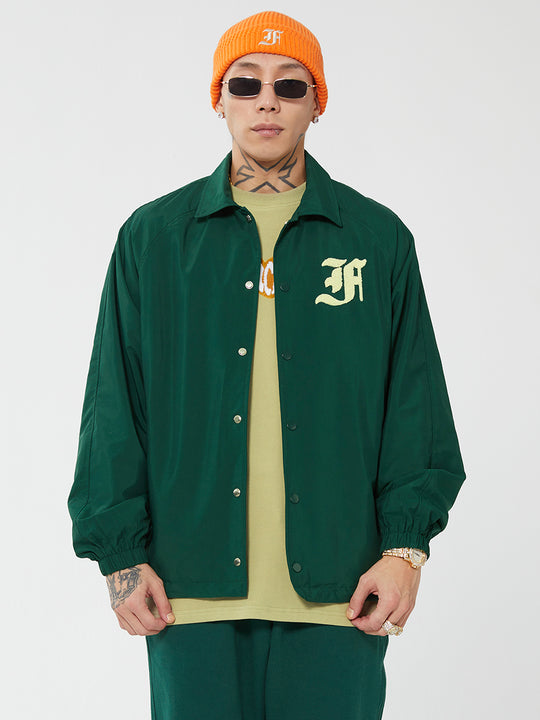 F2CE LOGO Print Towel Embroidery Coach Jacket | Face 3 Face