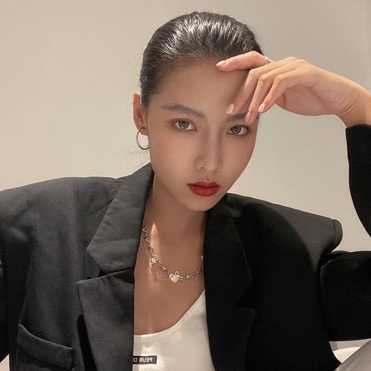 NboStore Zirconia Daisy couple Necklace | Face 3 Face