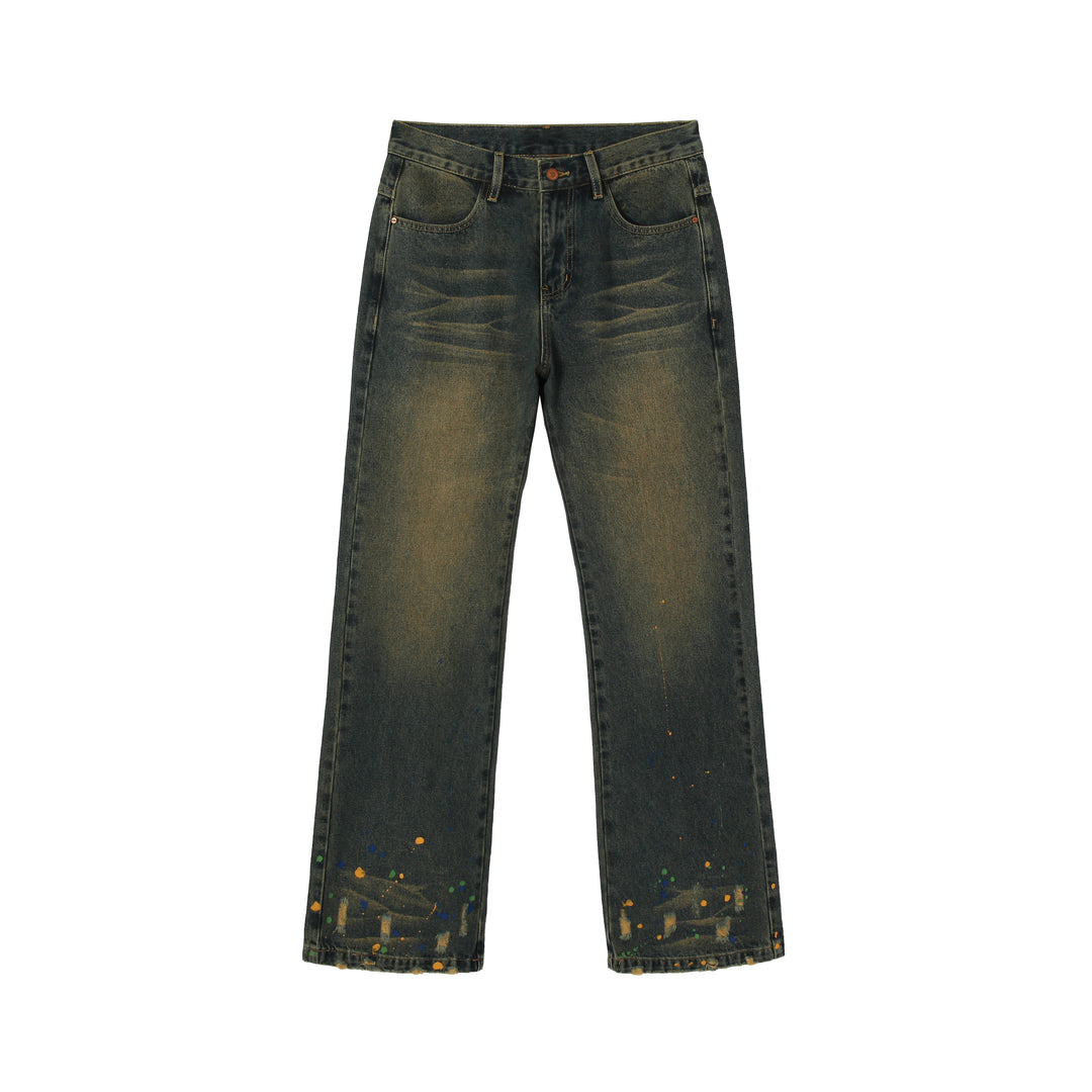 YADcrew Washed Ink Destruction Denim Jeans
