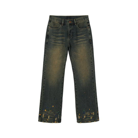 YADcrew Washed Ink Destruction Denim Jeans
