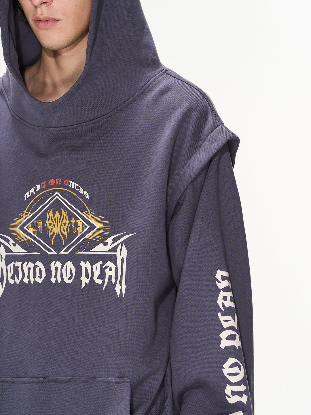 BLIND NO PLAN Fake Two Printed Hoodie