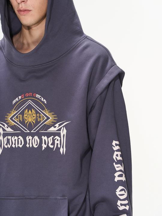 BLIND NO PLAN Fake Two Printed Hoodie