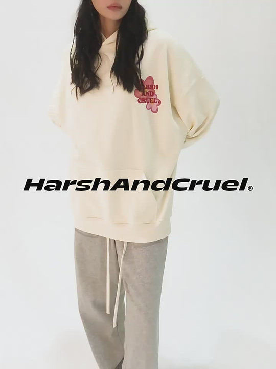 Harsh and Cruel Handpainted Flowers Ring Printed Hoodie