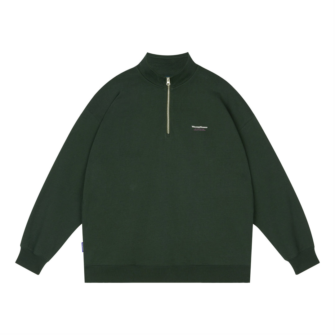 Wassup House Half Zipper Logo Sweatshirt