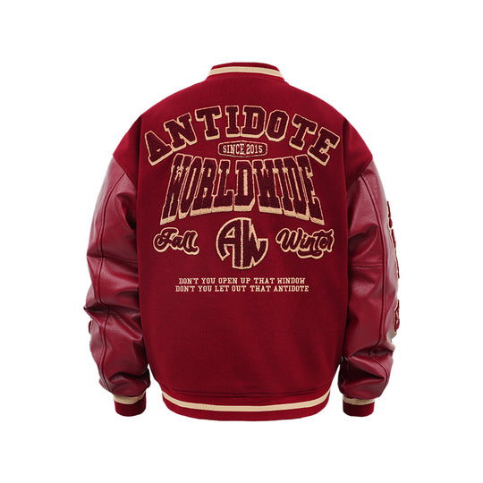 ANTIDOTE Multi Label Patchwork Baseball Jacket