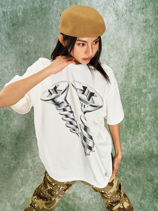 YADcrew Cross Digital Printed Screws Tee