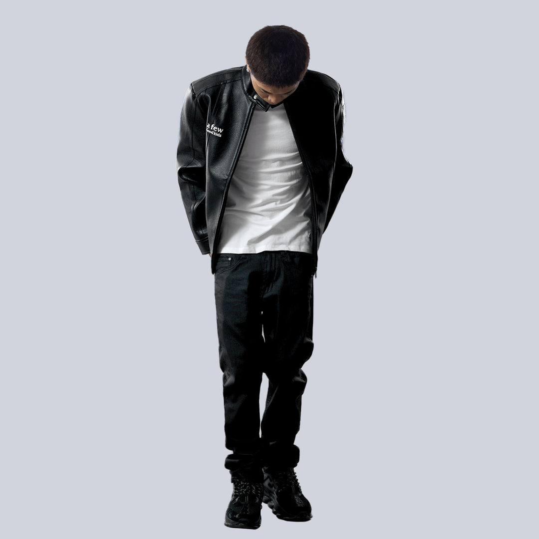 AFGK 3D Logo Single Biker Jacket | Face 3 Face