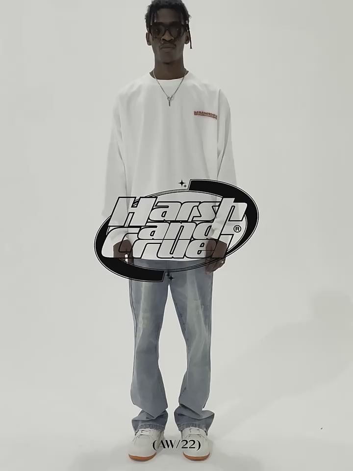 Harsh and Cruel Micro Flared Distressed Denim