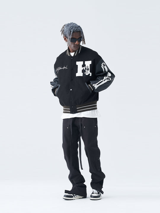 Harsh and Cruel Skeleton Bones Varsity Jacket | Face 3 Face