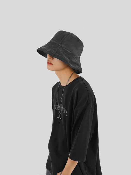 UNDERWATER Wash Aged Logo Embroidered Deconstructed Bucket Hat