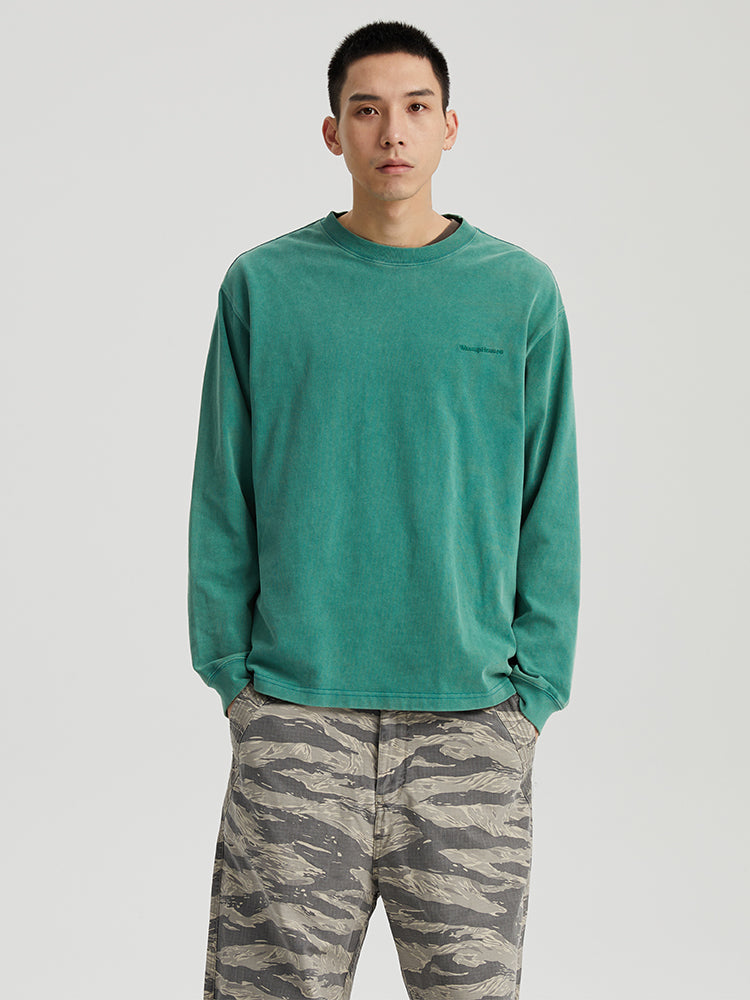 Wassup House Washed Faded Logo Long Sleeved Tee