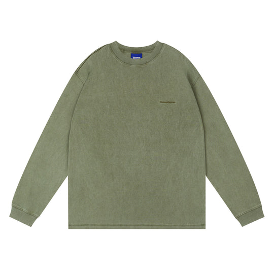 Wassup House Washed Faded Logo Long Sleeved Tee