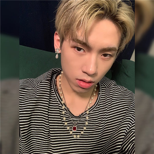 NboStore Pearl Stitching Red Gemstone Necklace | Face 3 Face