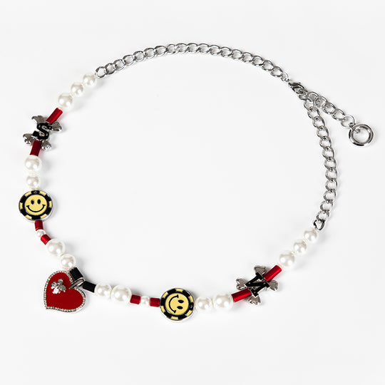 SALUTE x NBO Smiley Face Fake Love Necklace | Face 3 Face