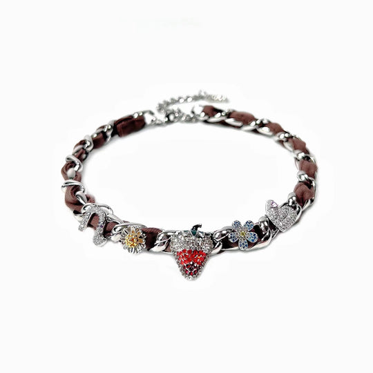 Nbostore Strawberry Full Of Diamonds Necklace