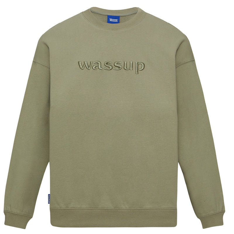 Wassup House 3D Embroidery Basic Logo Sweatshirt