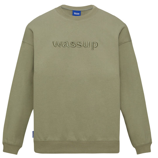 Wassup House 3D Embroidery Basic Logo Sweatshirt