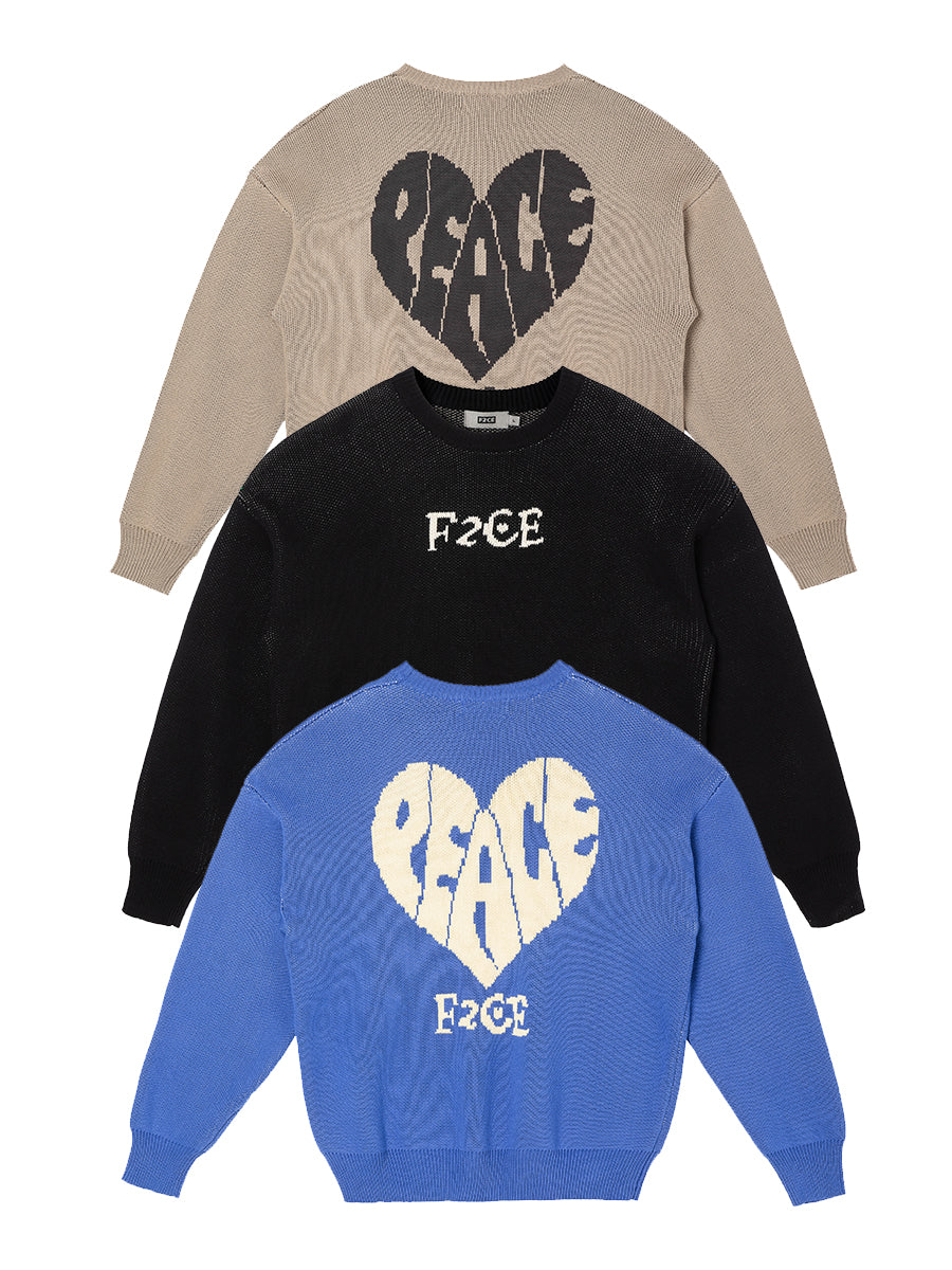 F2CE Love Heart LOGO Knit Sweater | Face 3 Face