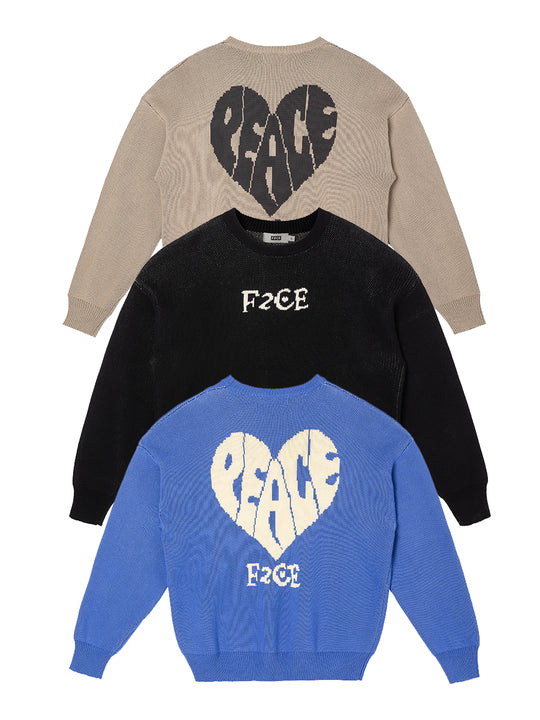 F2CE Love Heart LOGO Knit Sweater | Face 3 Face