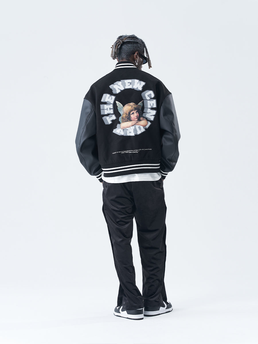 Harsh and Cruel 3D Ring Circular LOGO Angel Varsity Jacket | Face 3 Face
