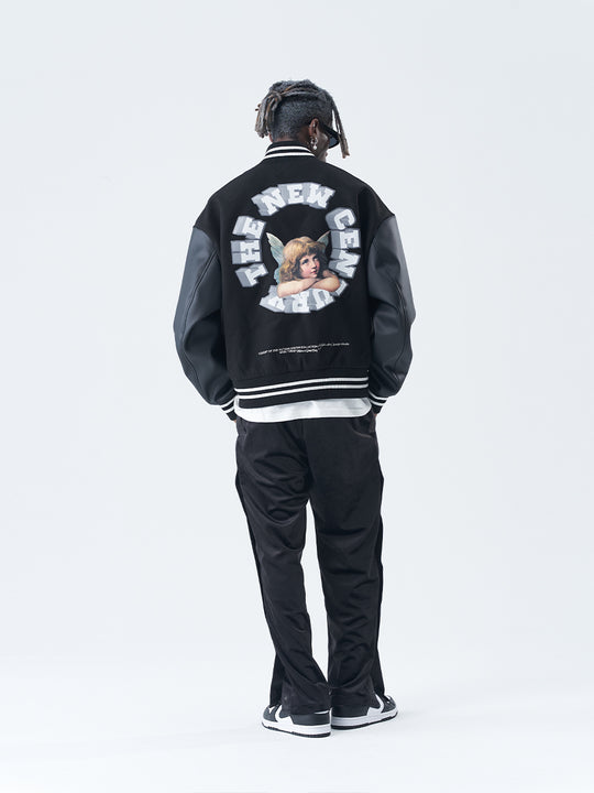 Harsh and Cruel 3D Ring Circular LOGO Angel Varsity Jacket | Face 3 Face