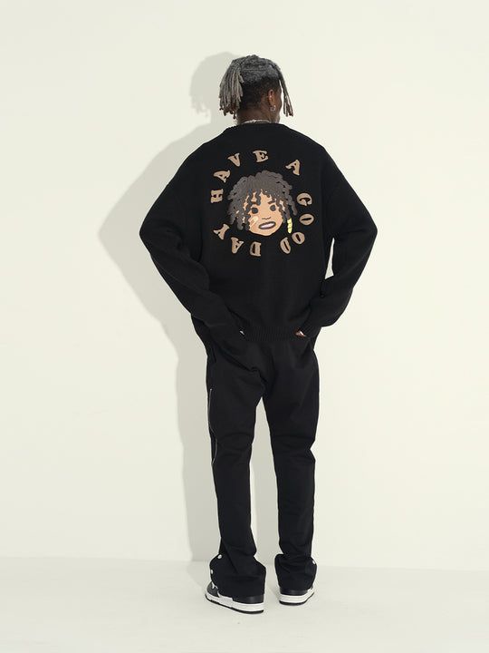 Harsh and Cruel Hand-Painted Kids Circular 3D LOGO Knit Sweater | Face 3 Face