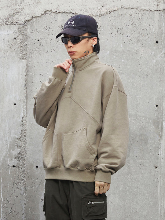 F2CE Stand Up Collar Half Zipper Sweatshirt