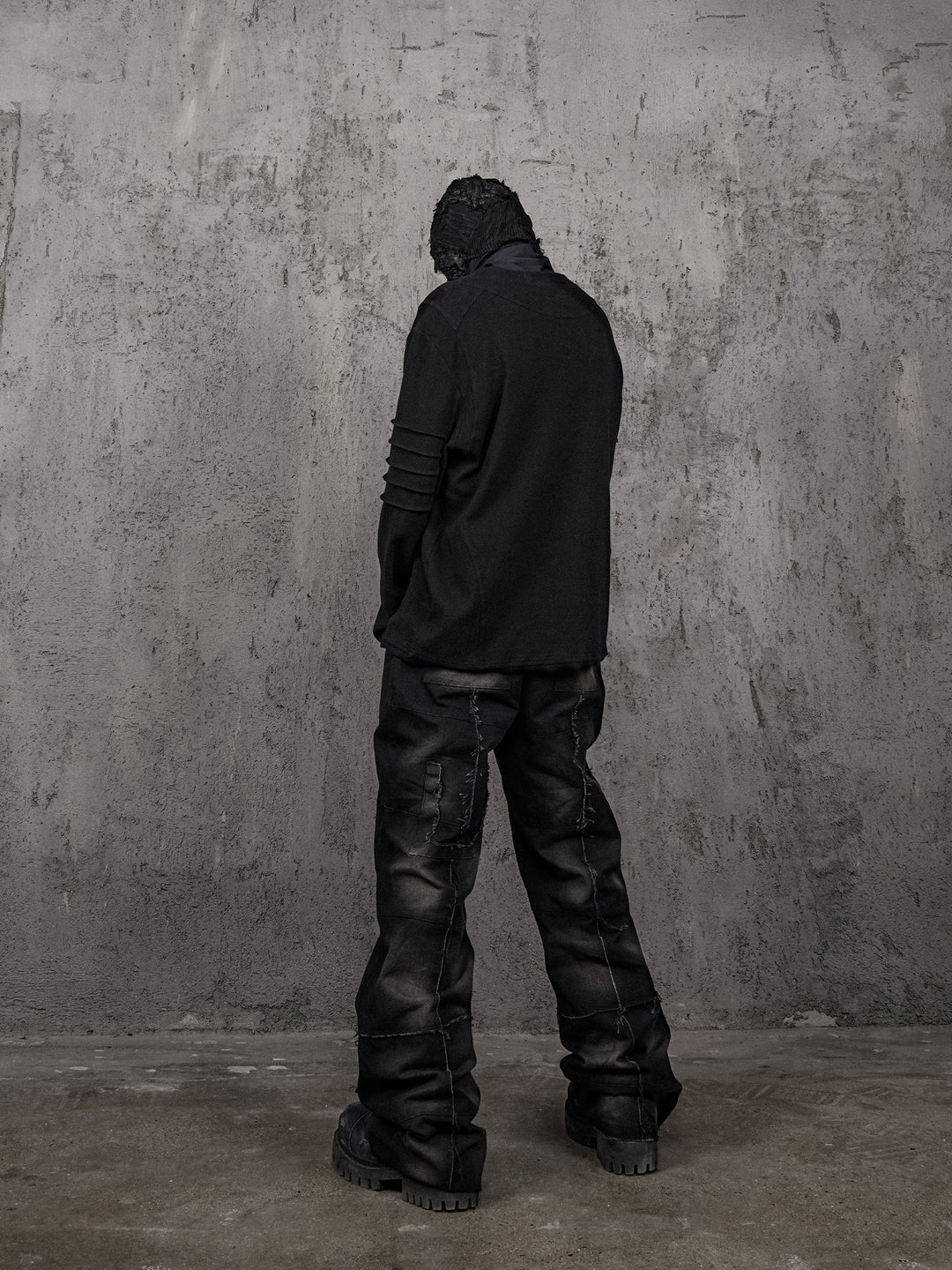 UNDERWATER Deconstructed Metal Rivets Canvas Cargo Work Pants