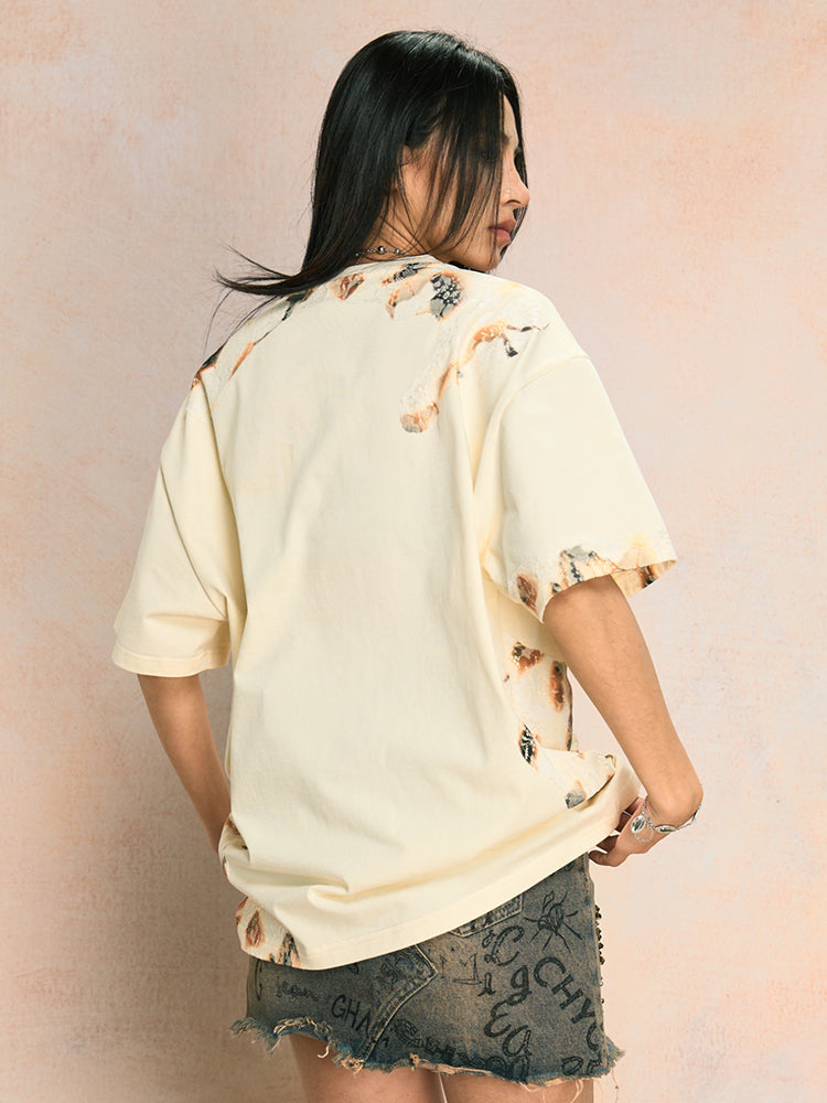 YADcrew Fire Lace Patchwork Tee