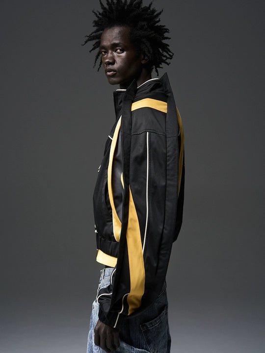 BLIND NO PLAN x BLACK8 Color Blocked Short Sports Jacket