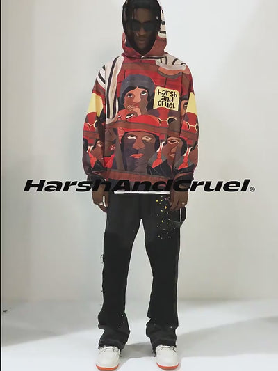 Harsh and Cruel Abstract Paint Full Print Hoodie