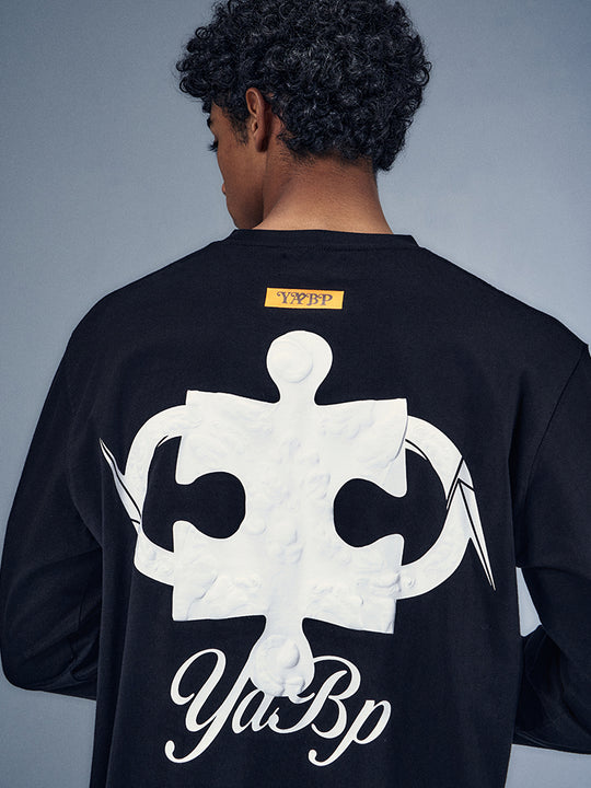 YADcrew x BIPOLAR Embossed Foam Basic Long Sleeve Tee