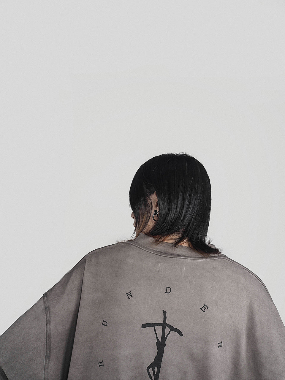 UNDERWATER Crucifix Cross Printed Long Sleeve Tee