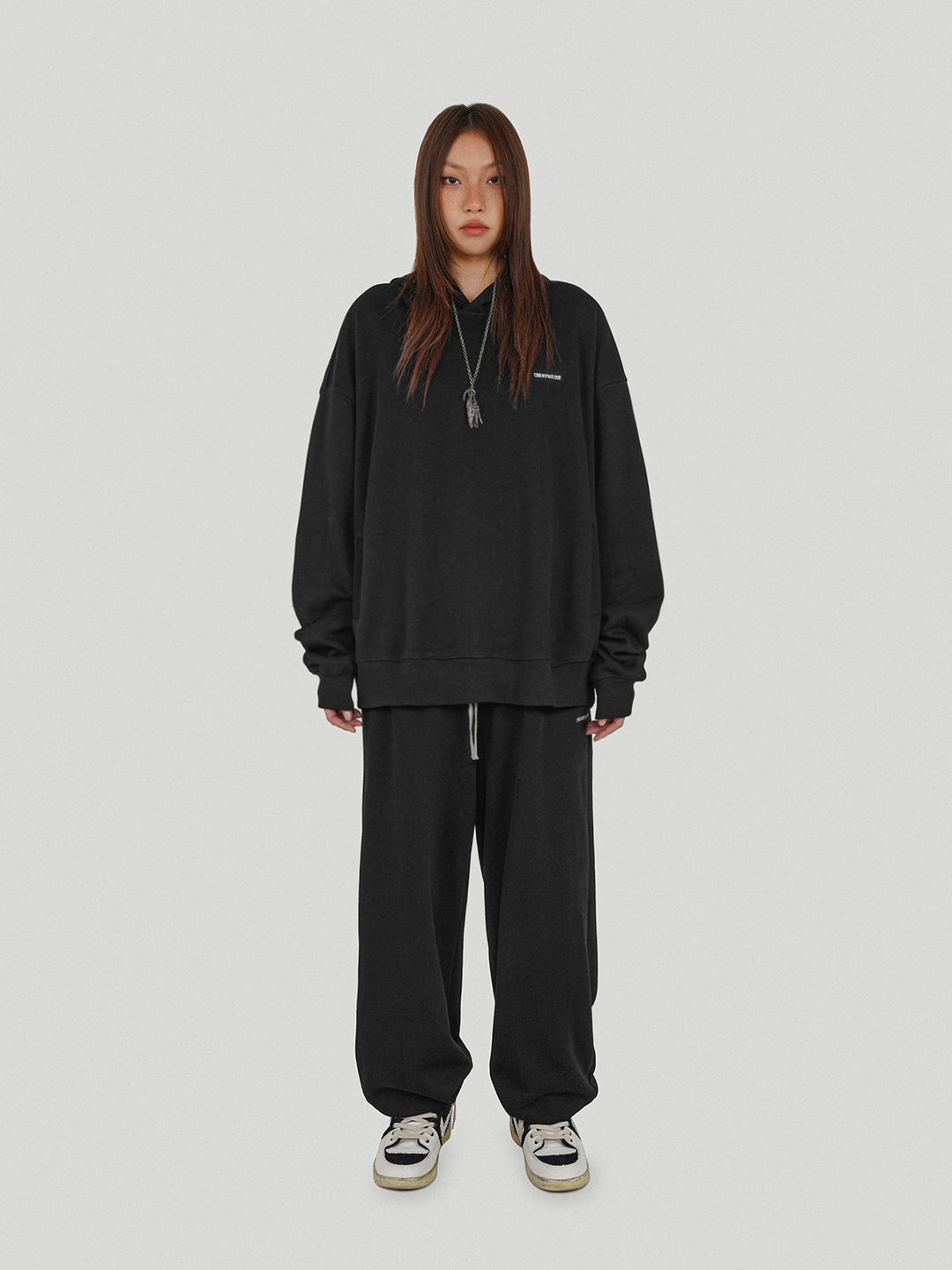 UNDERWATER Washed Basic Logo Embroidered Sweatpants