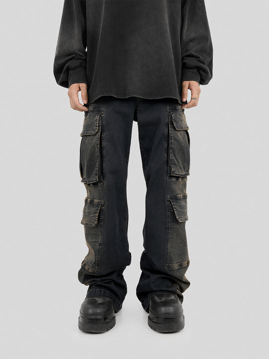 UNDERWATER Gradient Patch Pockets Denim Jeans