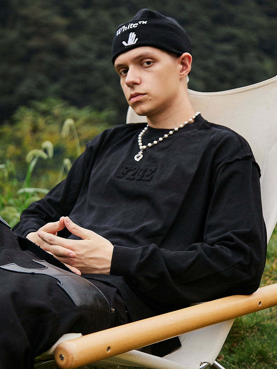 F2CE Dimensional Letter LOGO Long Sleeved Tee | Face 3 Face